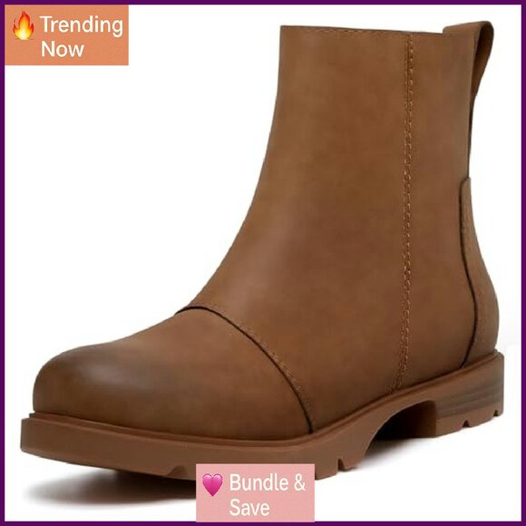 Women's Ankle Boots Lug Sole Chunky Low Heel Zipper Booties Comfortable - Picture 2 of 8